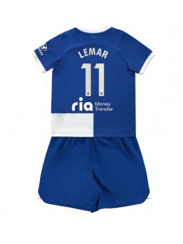Atletico Madrid Thomas Lemar #11 Replika Borta Kläder Barn 2023-24 Kortärmad (+ byxor)